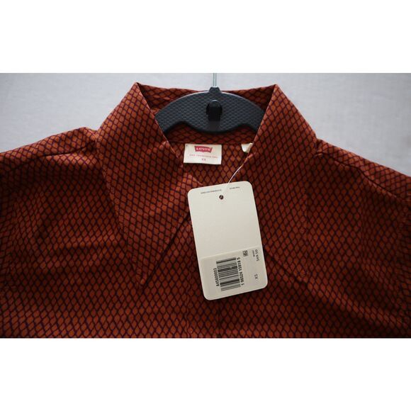 Levi's A4580-0003 Women's Sz XS Rust Orange Net Geo Jasper The Everyday Blouse - Picture 3 of 9